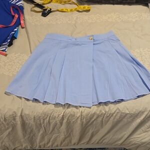 Light Blue Pleated Skirt